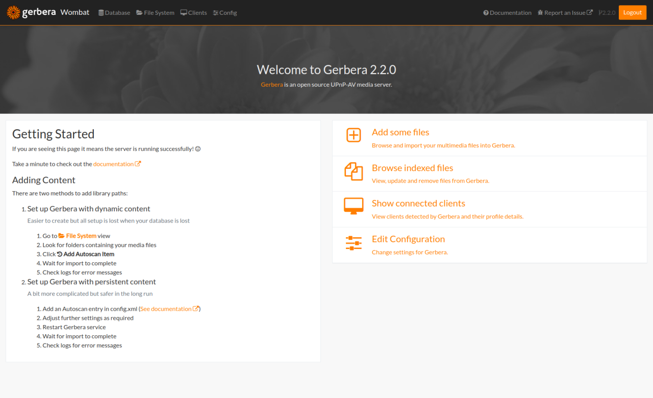 Gerbera Home Page